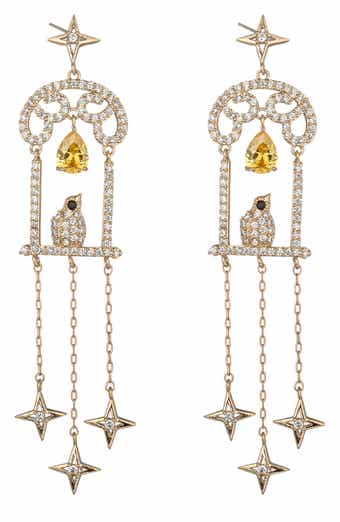 EYE CANDY LOS ANGELES Gianna Bird Cage Drop Earrings