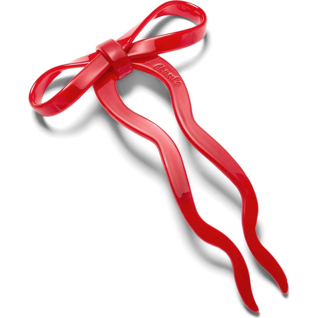 Chunks Large Bow Hairpin in Red