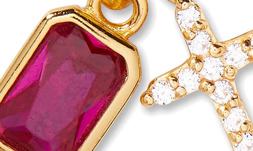Brook & York Brook And York Josephine Cross & Birthday Pendant Necklace In Gold July