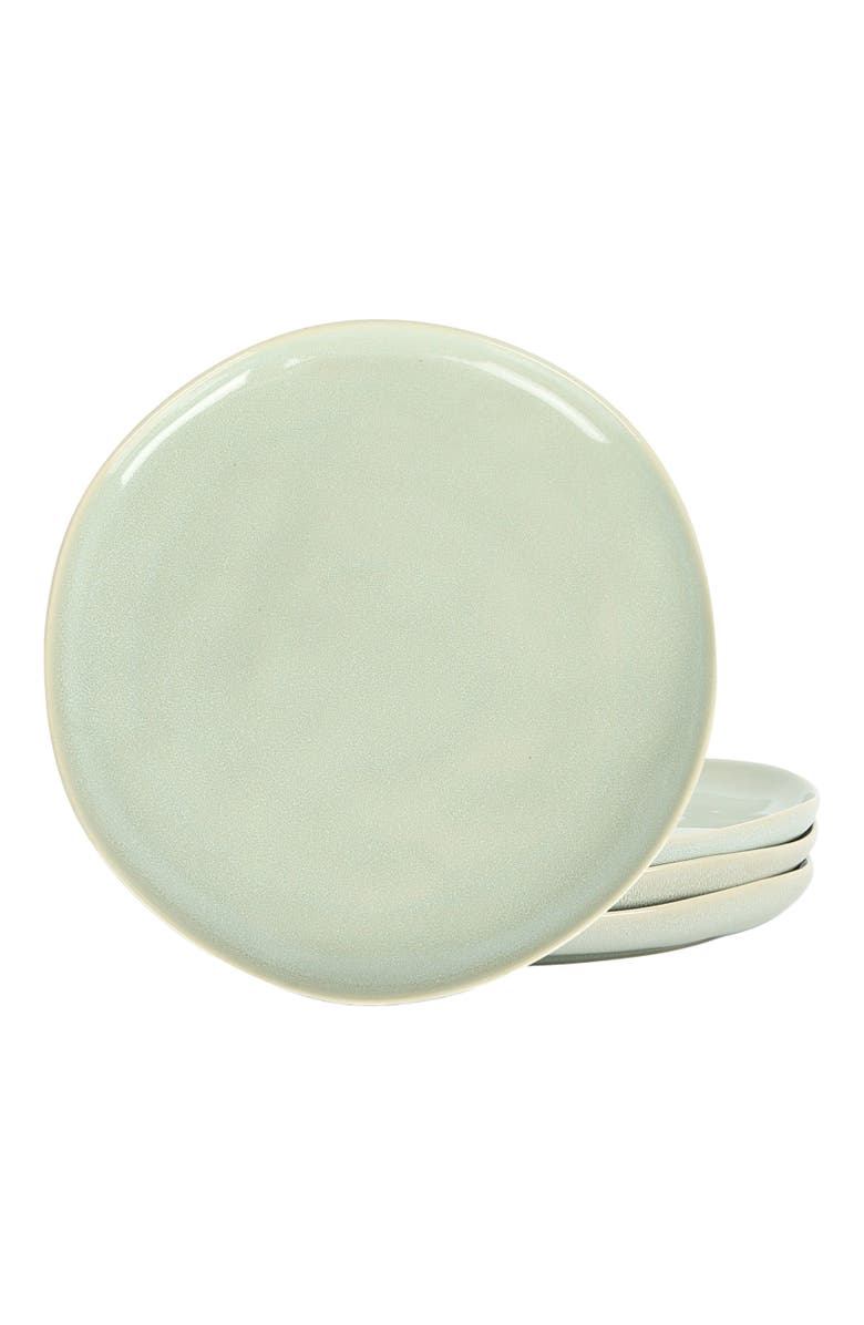 Stone Lain Mirella Stoneware 4-Piece Dinner Plate Set, Main, color, Light Green