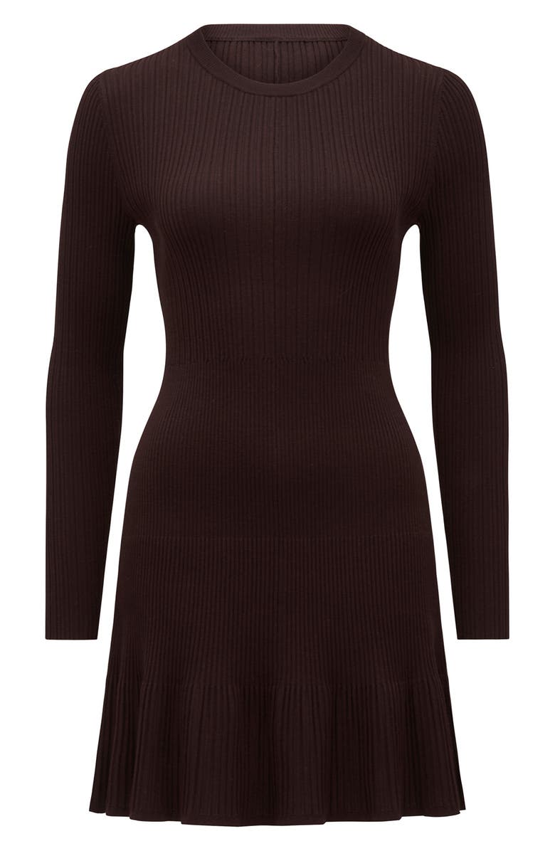 Ever New Tate Rib Long Sleeve Minidress, Alternate, color,