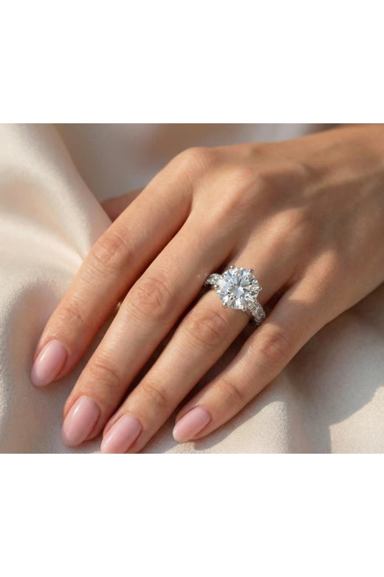 Certified 5 1/2 cttw Diamond Engagement Ring 14k Gold Lab Grown, Alternate, color, 14k White Gold