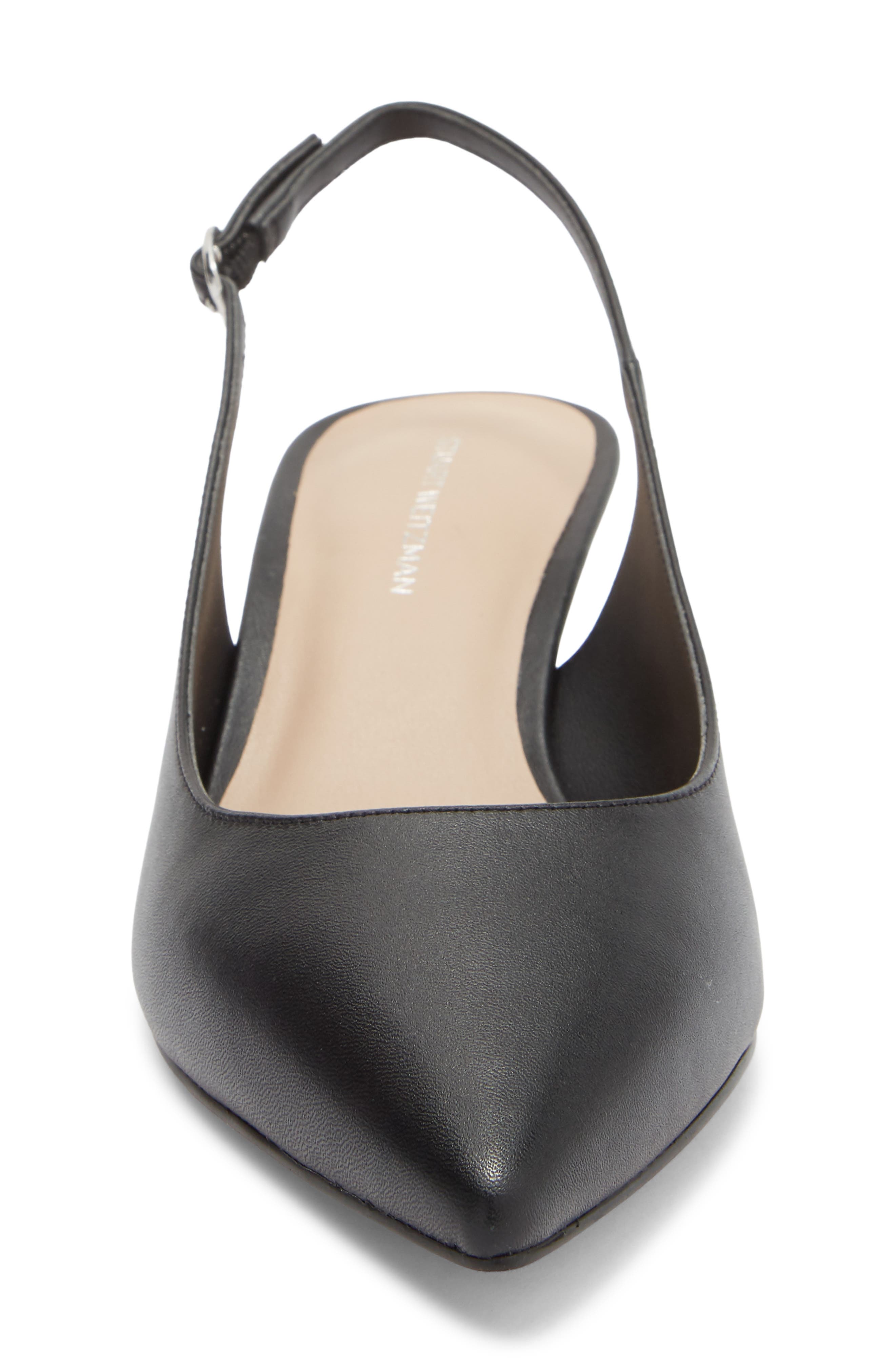 Stuart Weitzman Dancer 50 Kitten Heel Slingback Pump, Alternate, color, Black