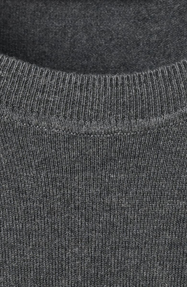 MANGO Fine Knit Crewneck Sweater, Alternate, color, Dark Heather Grey