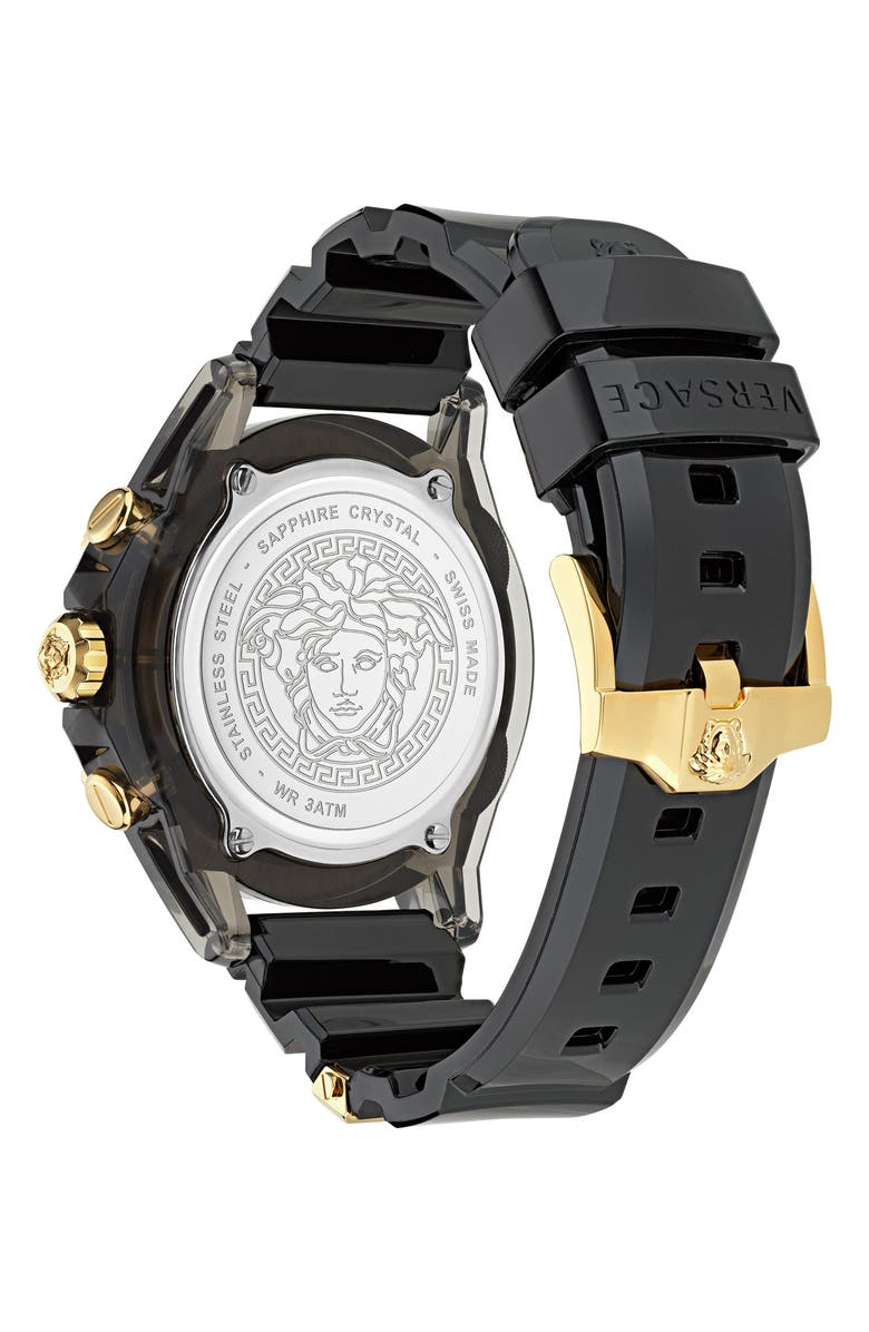 Versace Icon Active Silicone Strap Watch, 44mm, Alternate, color, 
