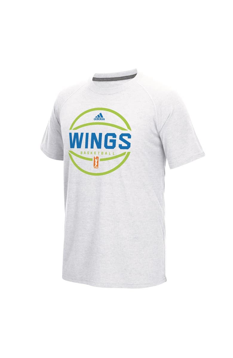 adidas White Dallas Wings On-Court Shooter climalite T-Shirt, Main, color,