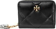 Tory Burch Small Kira Charm Diamond Quilted Leather Zip Wallet