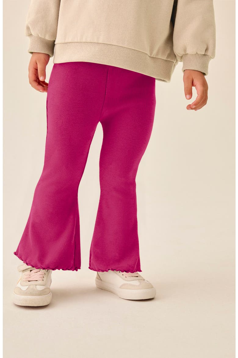 Kids' Ribbed Flared Leggings, Alternate, color, PINK