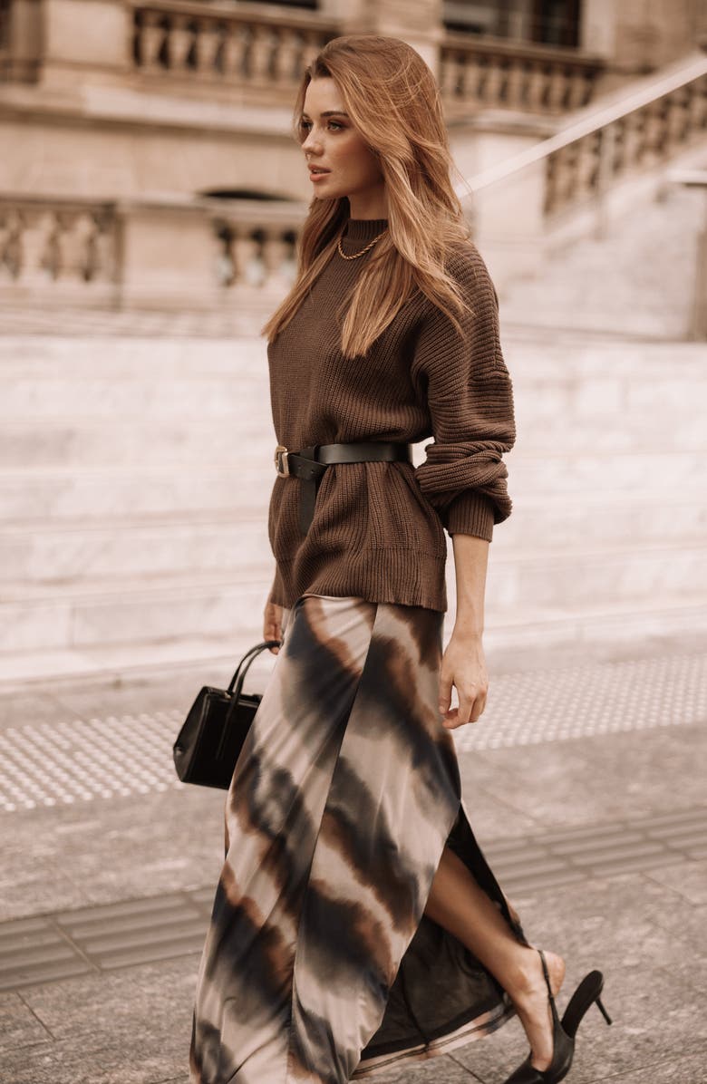 Petal & Pup Katty Oversize Mock Neck Cotton Sweater, Alternate, color, 