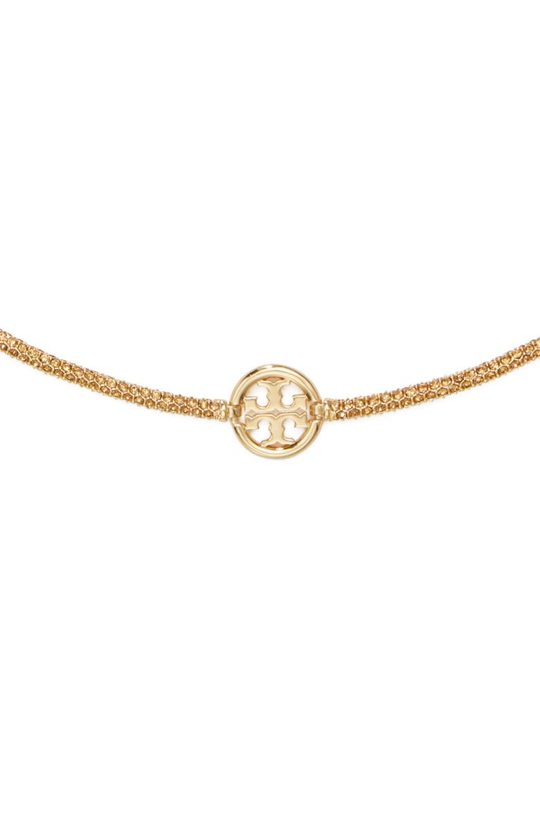 Tory Burch Miller Pavé Crystal Necklace, Main, color, Tory Gold / Smoky Topaz