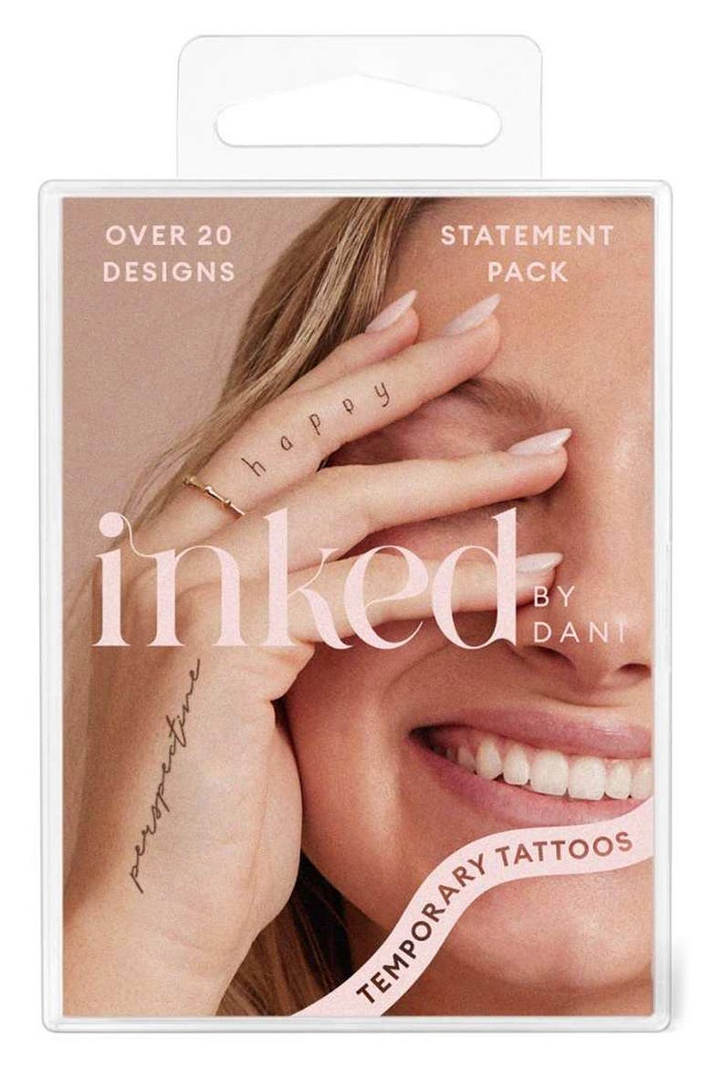 Statement Temporary Tattoos, Alternate, color, BLACK