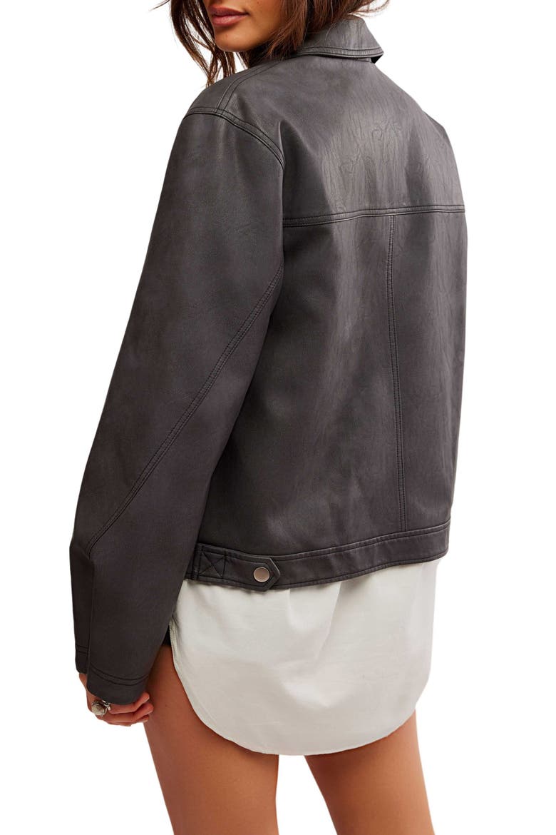 Blair Faux Leather Jacket, Alternate, color, CHARCOAL COMBO