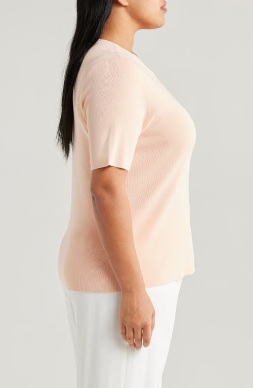 Tahari Asl Short Sleeve Sweater In Parfait
