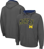 COLOSSEUM Men's Colosseum Charcoal Michigan Wolverines Arch & Logo 3.0 Full-Zip Hoodie