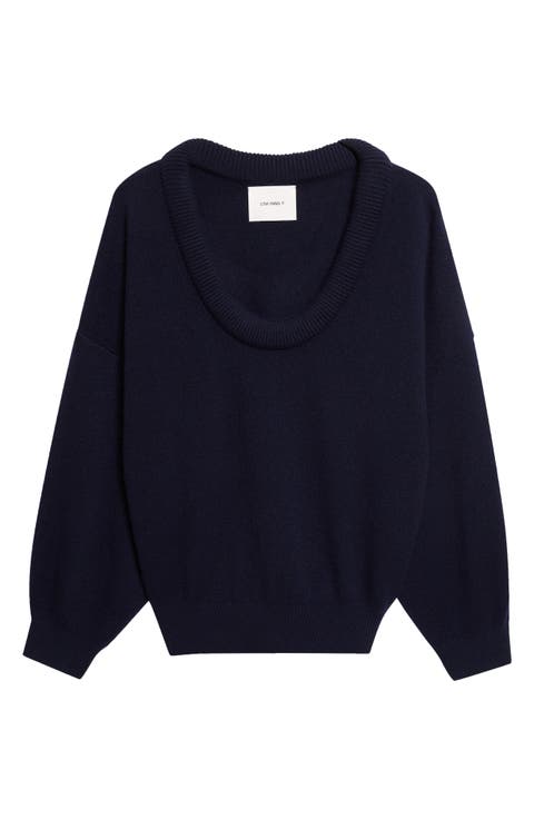 Doria Padded Scoop Neck Cashmere Sweater