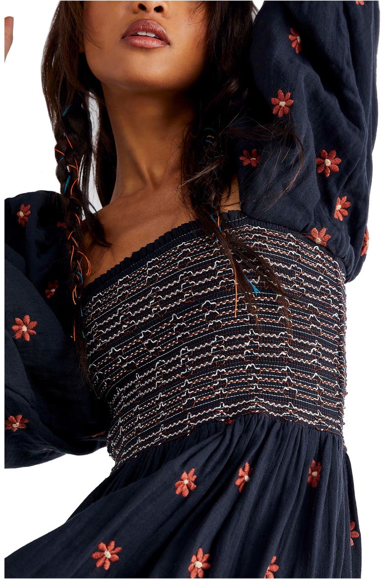 Dahlia Embroidered Long Sleeve Maxi Dress, Alternate, color, BLACK COMBO