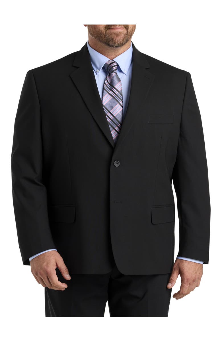 Oak Hill by DXL Big & Tall Perfect Fit Jacket-Relaxer Suit Jacket V2, Main, color, Black