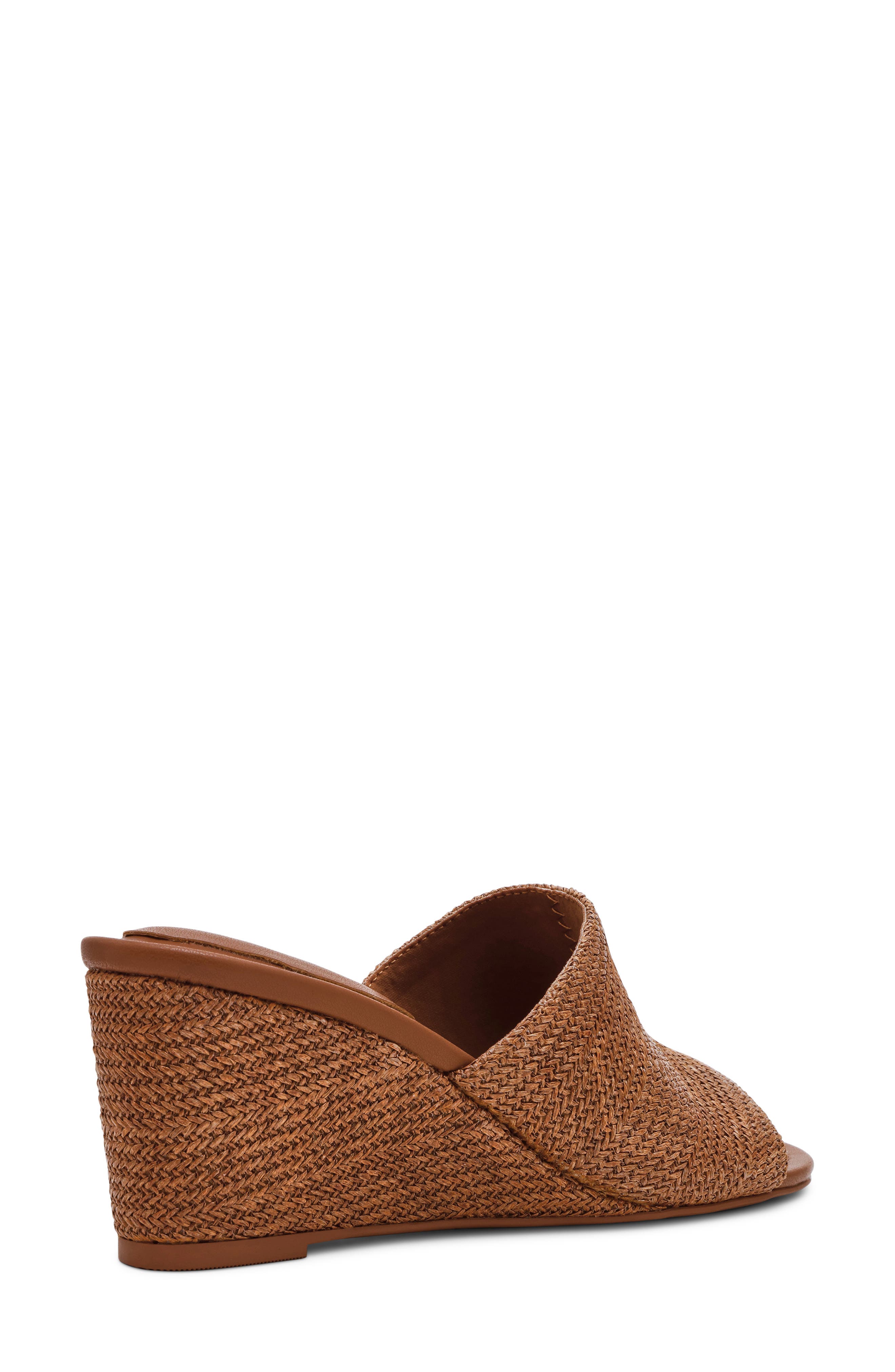 Anne Klein Charisma Wedge Slide Sandal, Alternate, color, Brown Raffia