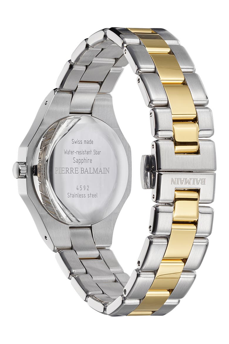 Be Balmain Moonphase Two-Tone Bracelet Watch, 33mm, Alternate, color, TWO TONE STEEL GOLD PVD