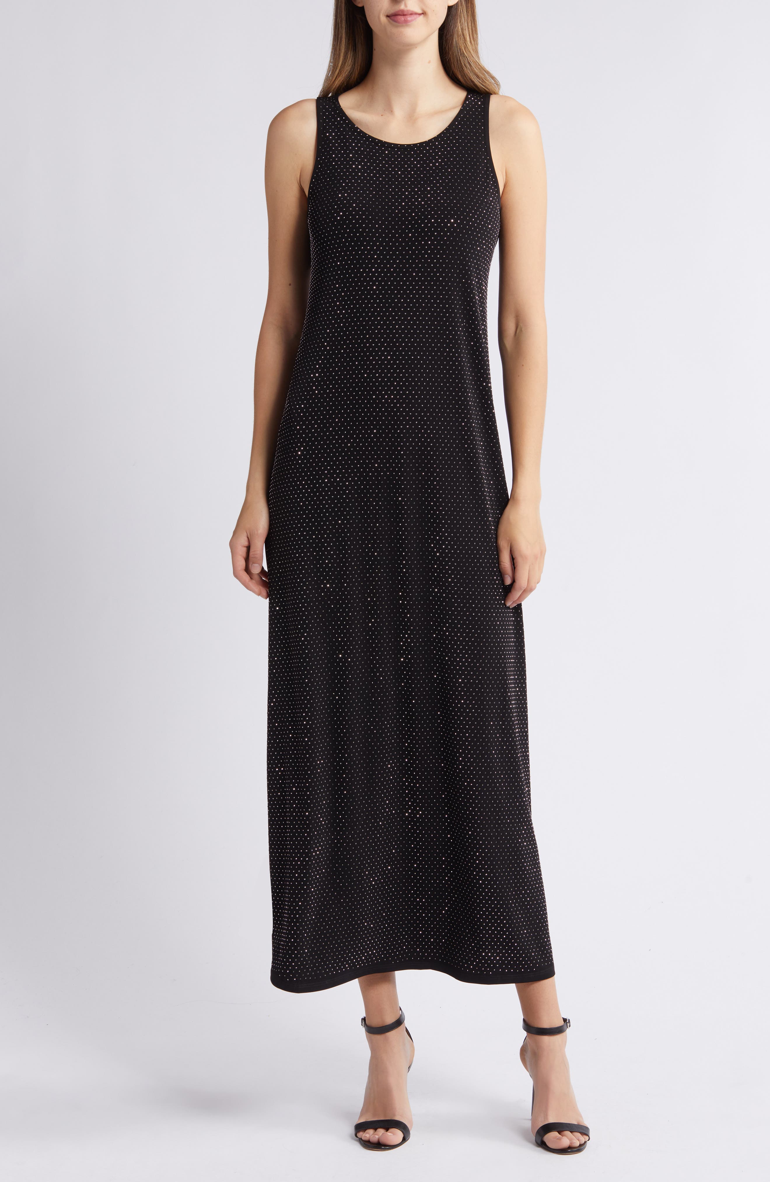 Vince Camuto Rhinestone Sleeveless Maxi Dress