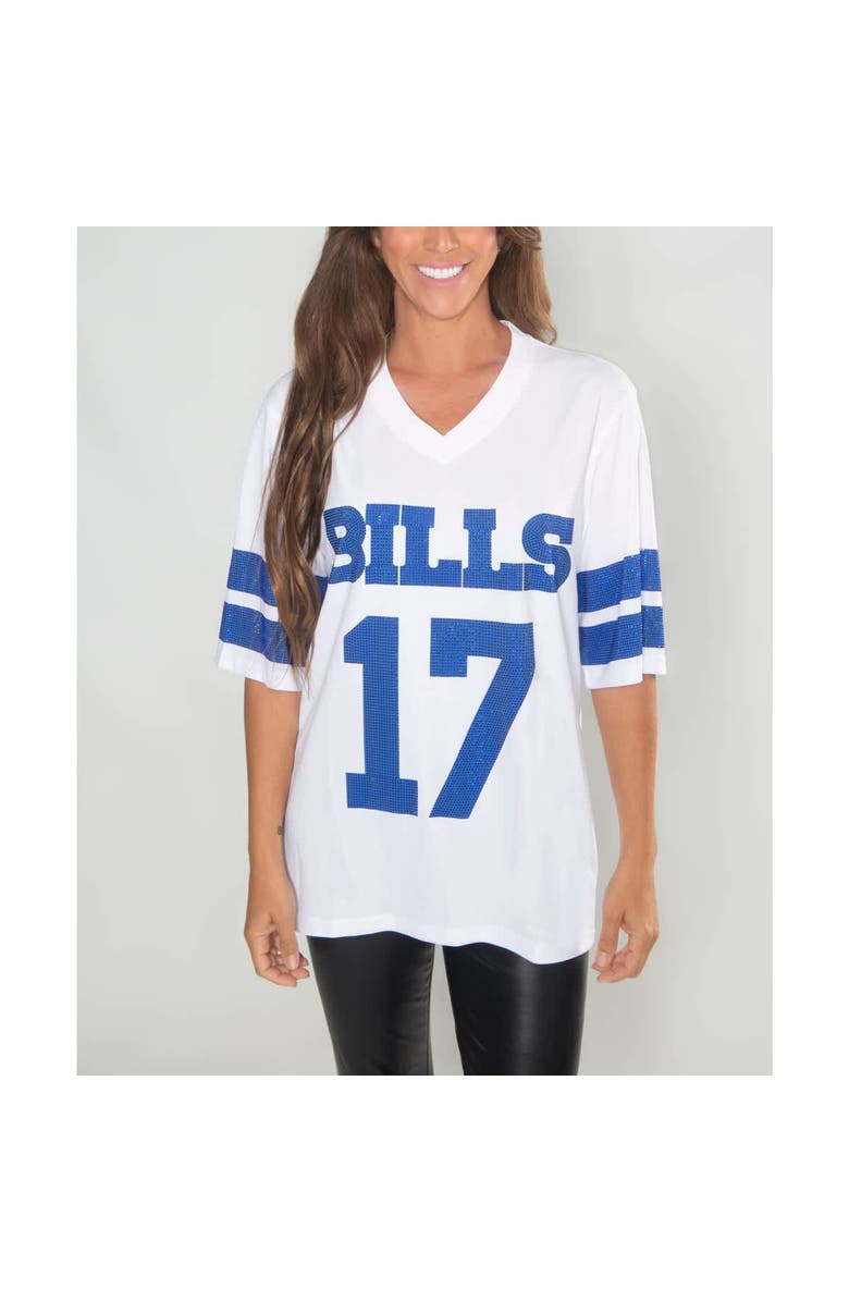CUCE Women's Cuce Josh Allen White Buffalo Bills Crystal V-Neck Tunic, Main, color, White