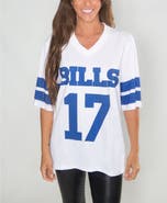 CUCE Women's Cuce Josh Allen White Buffalo Bills Crystal V-Neck Tunic