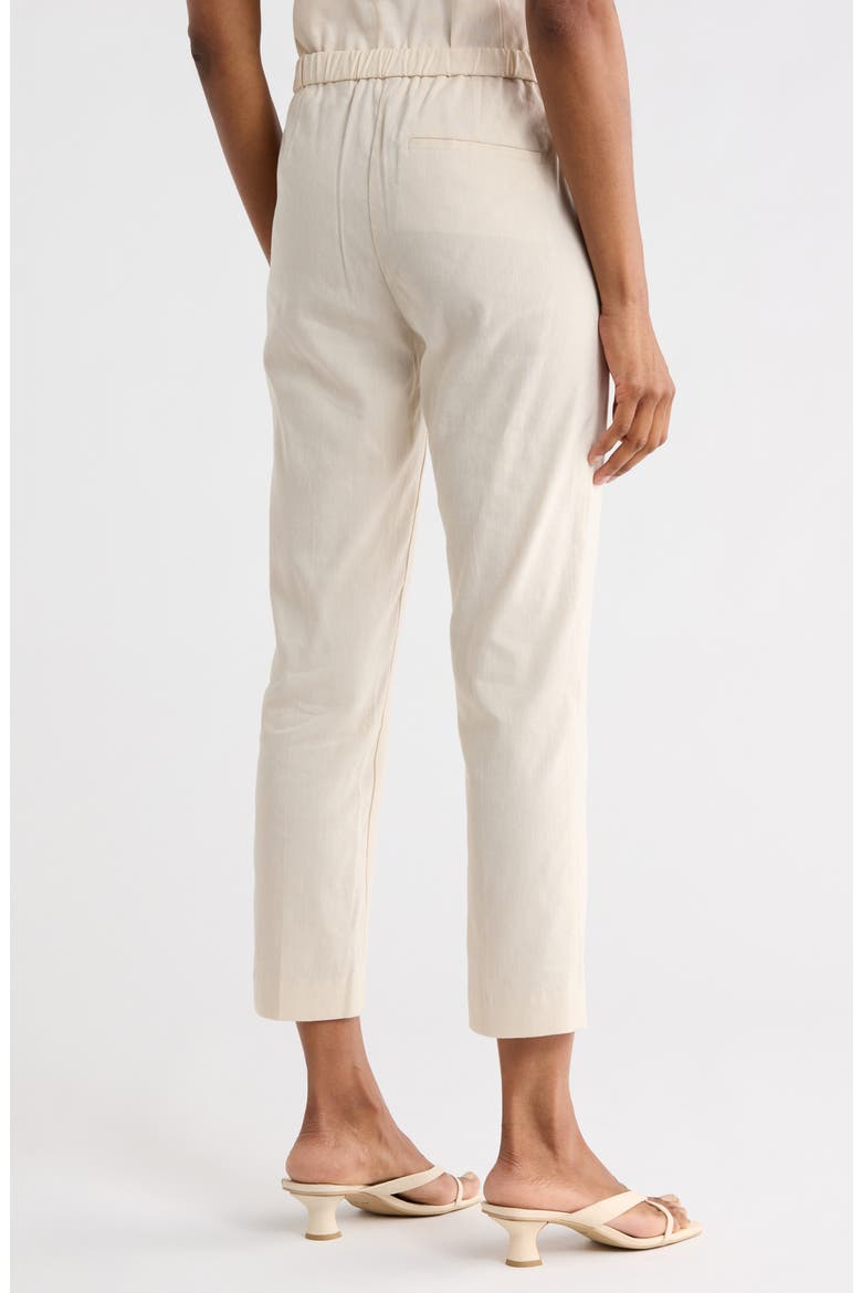 Treeca Linen Blend Crop Pull-On Pants, Alternate, color, SAND
