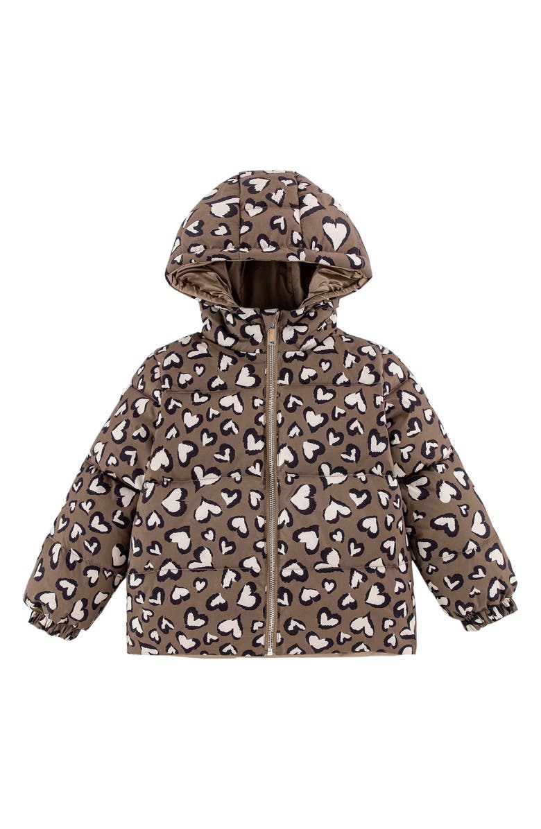 CALONIE Kids' Alex Reversible Down Hooded Puffer Jacket, Main, color, Brown