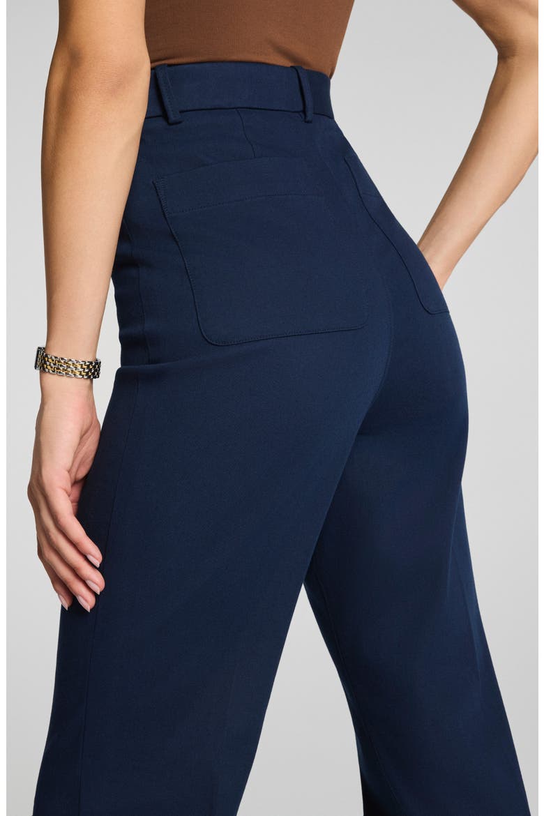 Button Pocket High Waist Flare Leg Pants, Alternate, color, TIMELESS NAVY