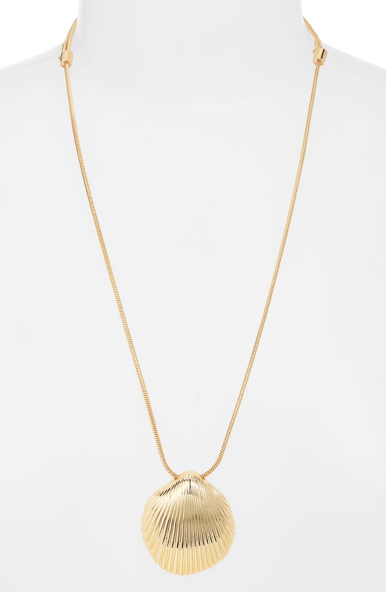 Nordstrom Scallop Shell Pendant Necklace, Alternate, color,