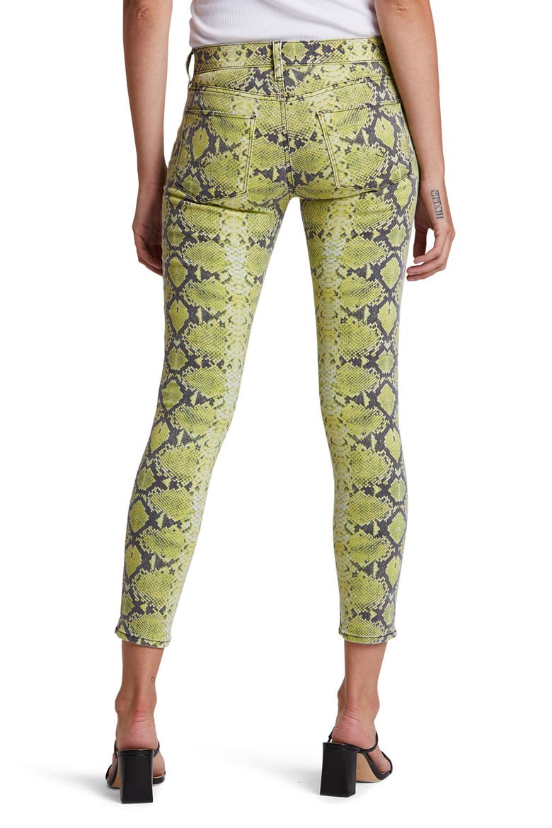 Jeans 'Nico' Ankle Coated Skinny Jeans, Alternate, color, CHARTREUSE PYTHON