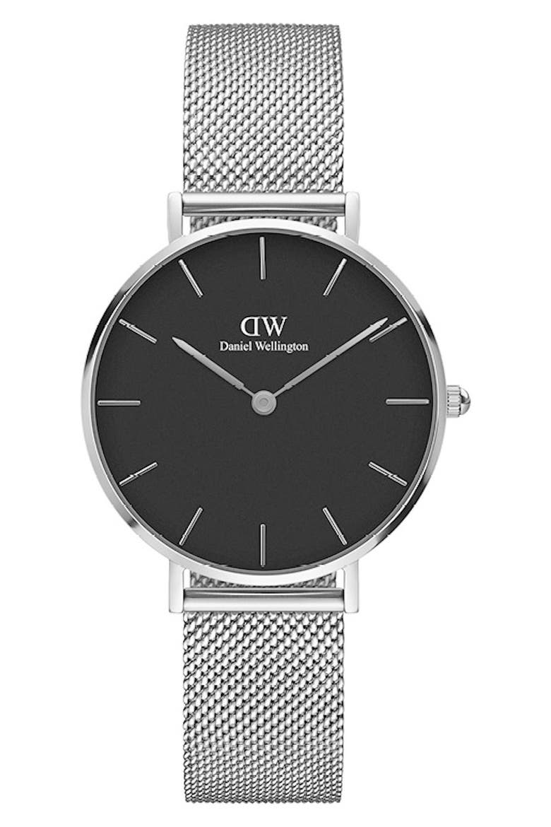 Classic Petite Mesh Strap Watch, 32mm, Main, color, SILVER