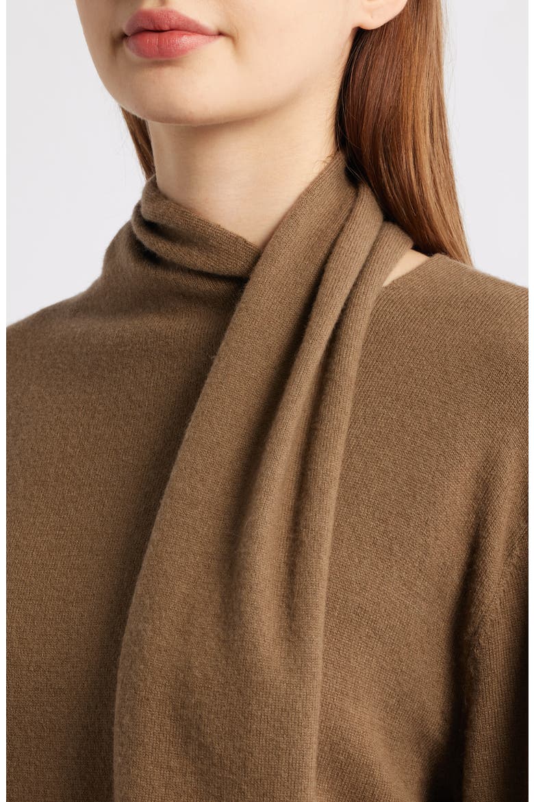 Cortina Scarf Neck Wool & Cashmere Sweater, Alternate, color, GINGER