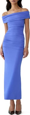 Carolina Herrera Ruched Off the Shoulder Jersey Dress