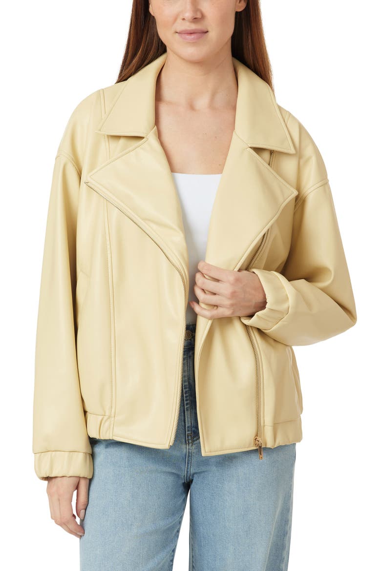 Oversize Faux Leather Moto Jacket, Alternate, color, BOULDER