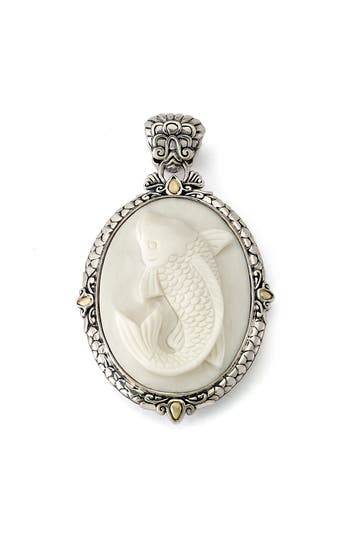 Samuel B. Sterling Silver & 18k Gold Bovine Bone Fish Pendant In White
