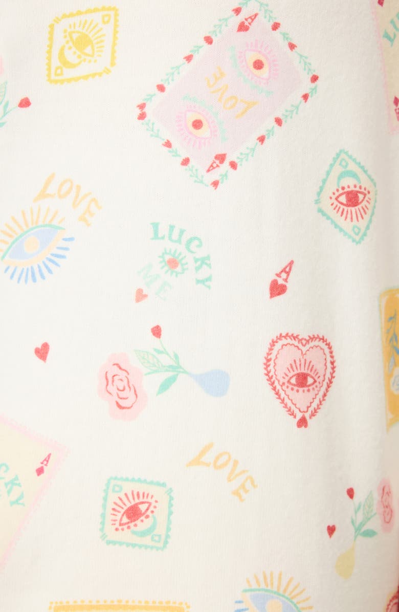 PJ Salvage Lucky Me Peachy Jersey Pajamas, Alternate, color, Ivory