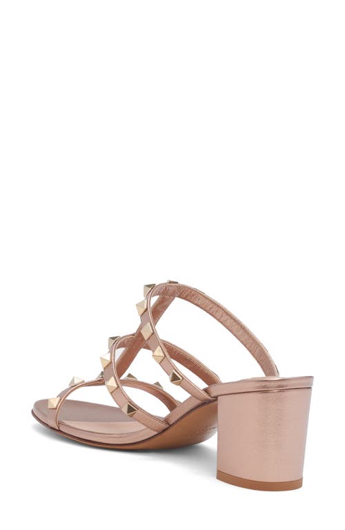 Valentino Garavani Rockstud Metallic Slide Sandal Women) In Pink