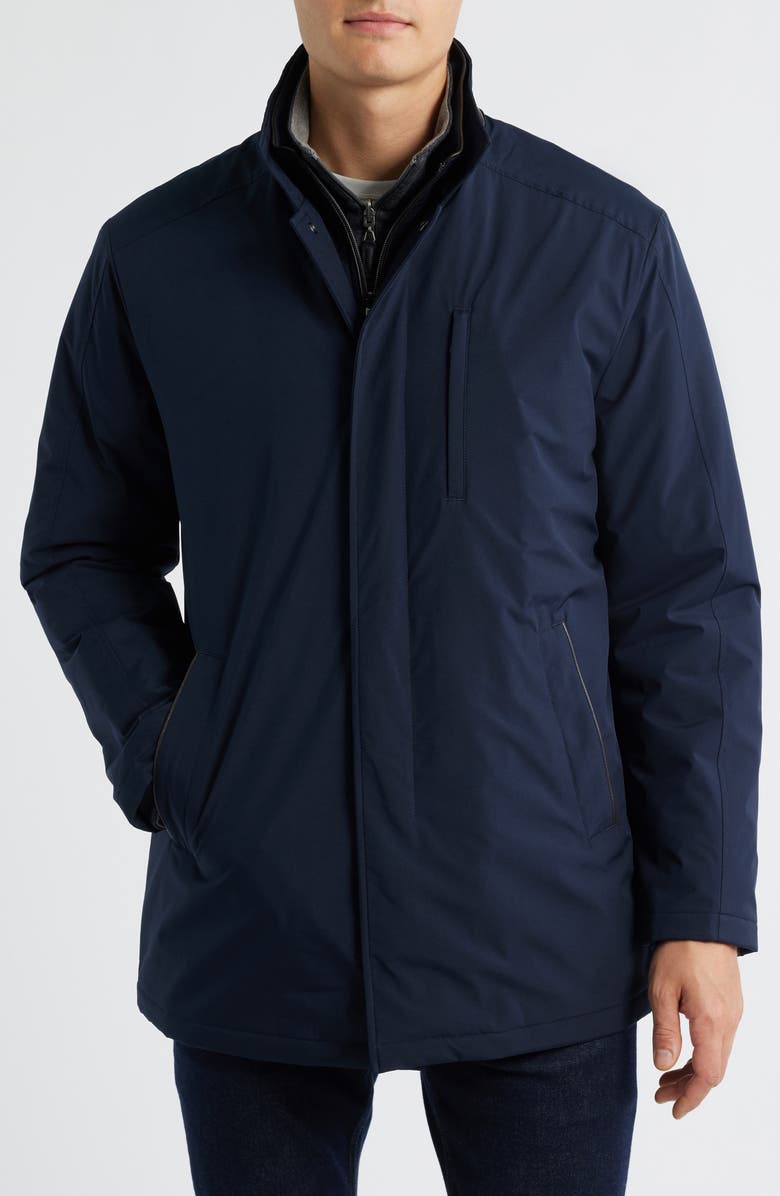 Johnston & Murphy Upton City Coat with Removable Bib, Alternate, color, Navy