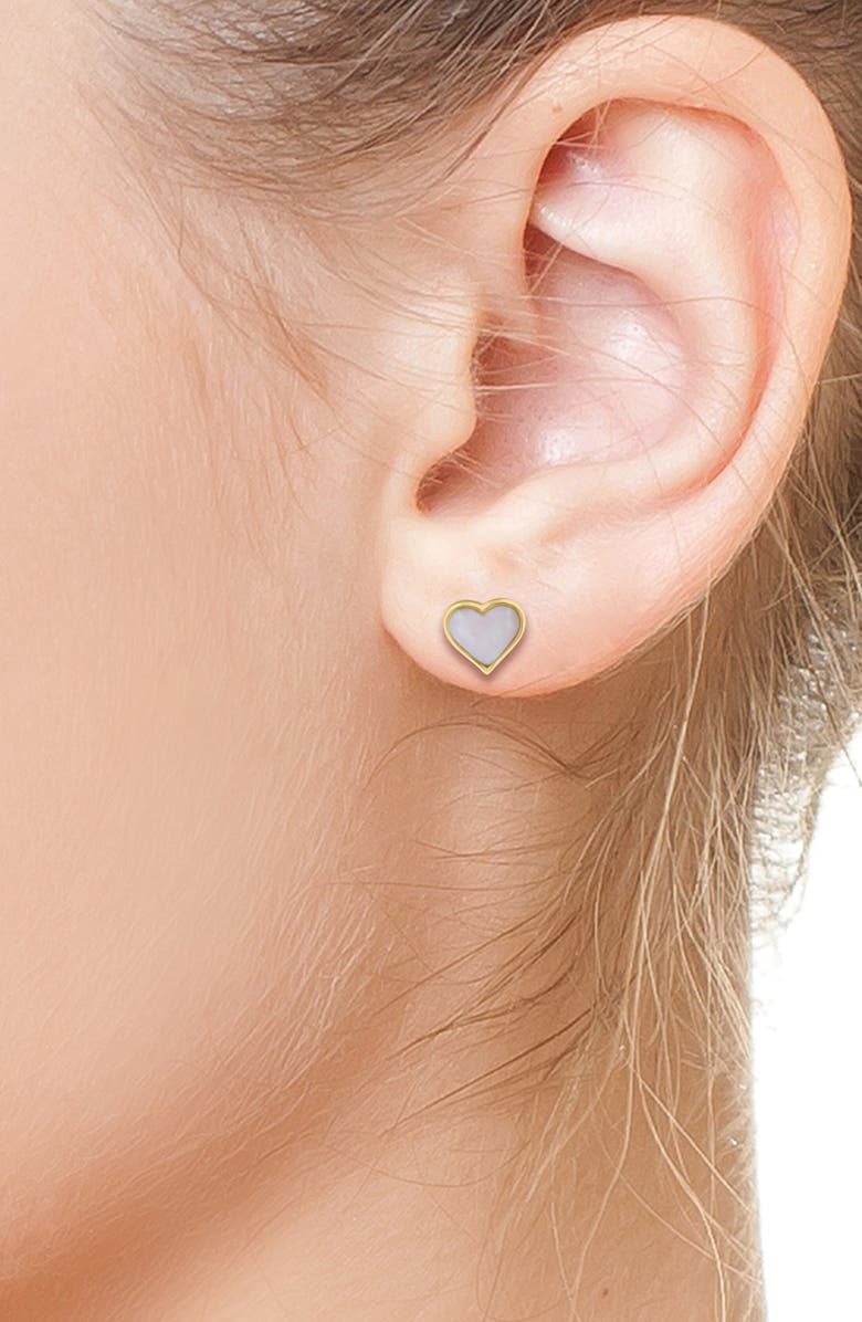 EFFY Pink Opal Heart Stud Earrings, Alternate, color, 