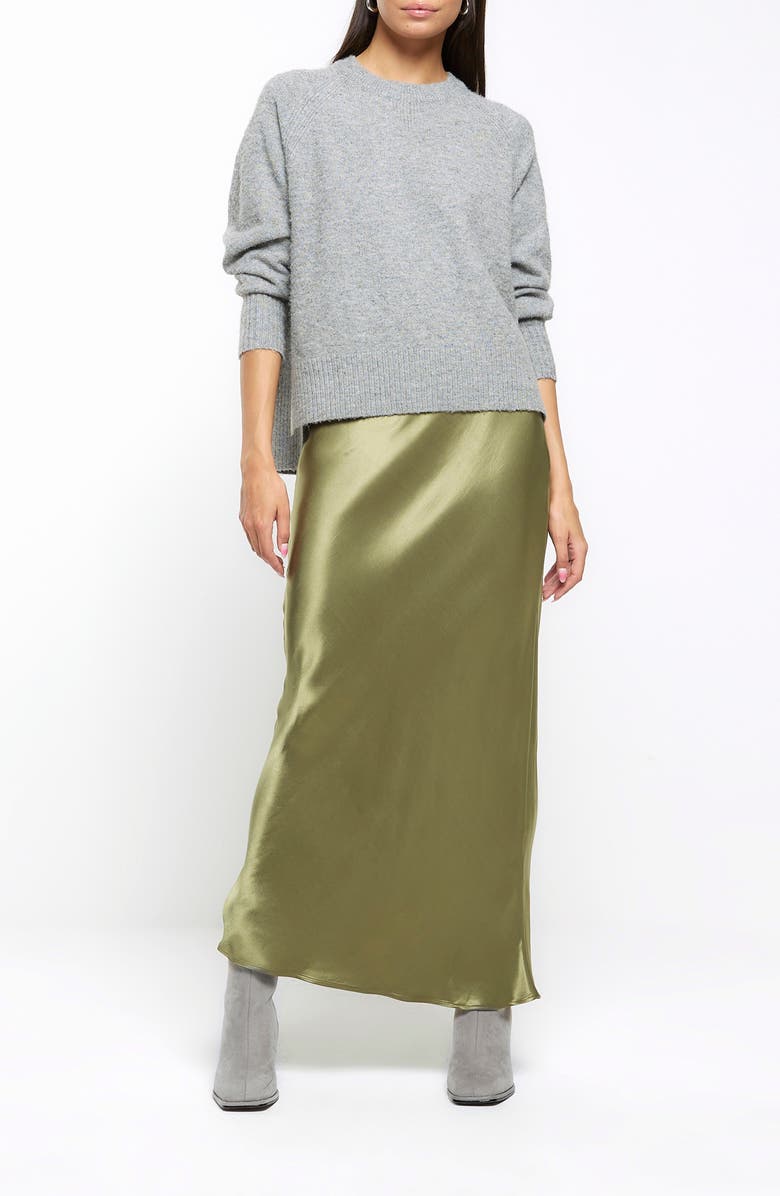 River Island Easy Bias Cut Satin Maxi Skirt, Alternate, color,