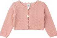Clô Girls Organic Cotton Scalloped Knit Cardigan