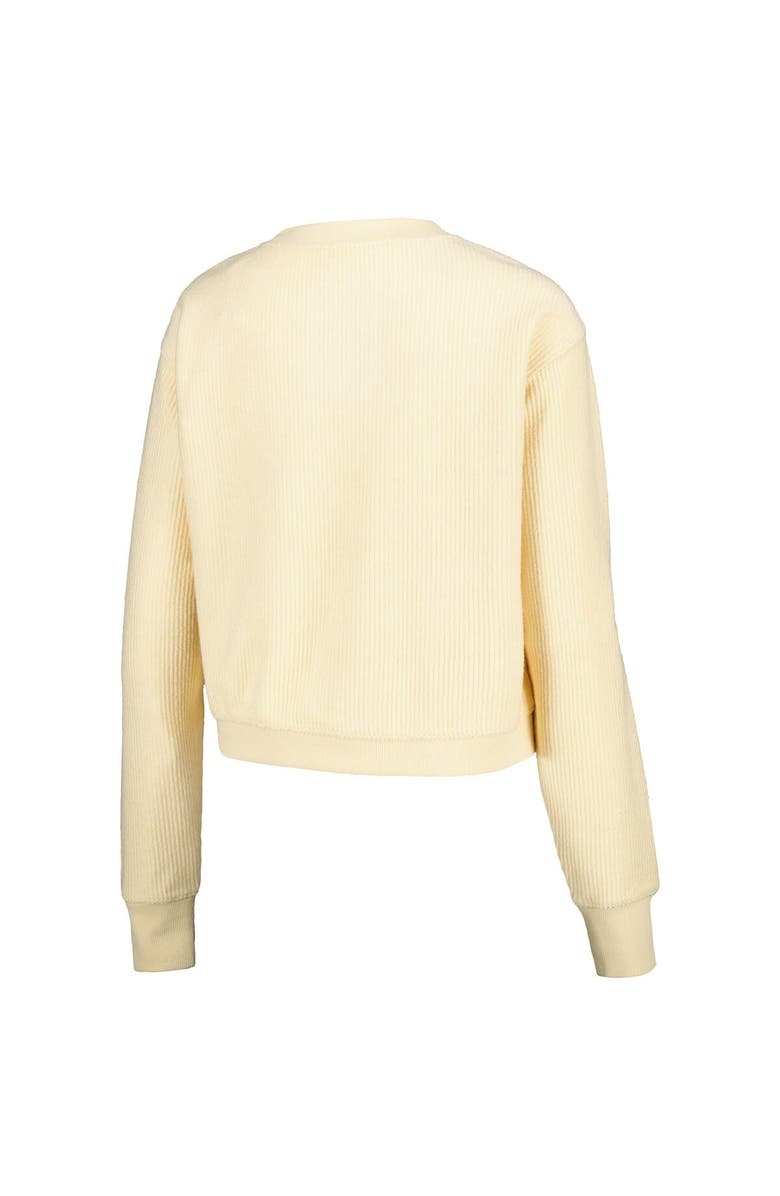 LEAGUE COLLEGIATE WEAR Women's League Collegiate Wear Cream Texas Longhorns Timber Cropped Pullover Sweatshirt, Alternate, color, 