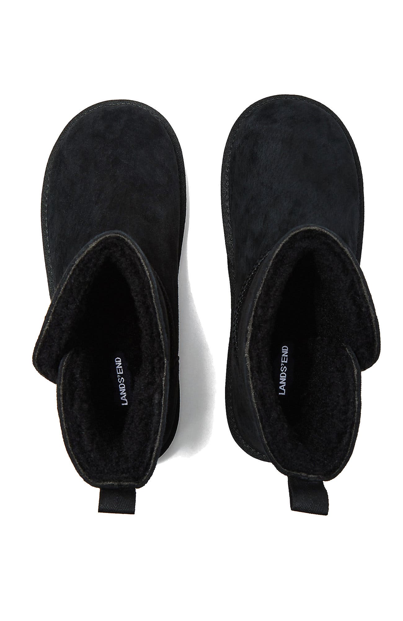 Lands' End Lined Suede Indoor Outdoor Boots, Alternate, color, Black Suede