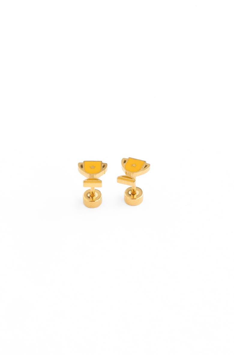 Pip Pop Trophy Stud Earrings, Main, color, Gold