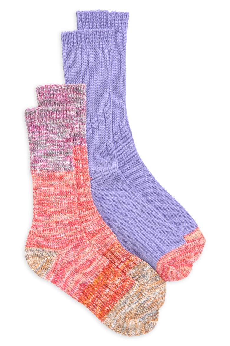 Assorted 2-Pack Boot Socks, Main, color, BUBBLE GUM BERRY MULTI