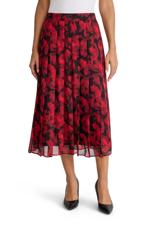 Pleated Front Midi Skirt
