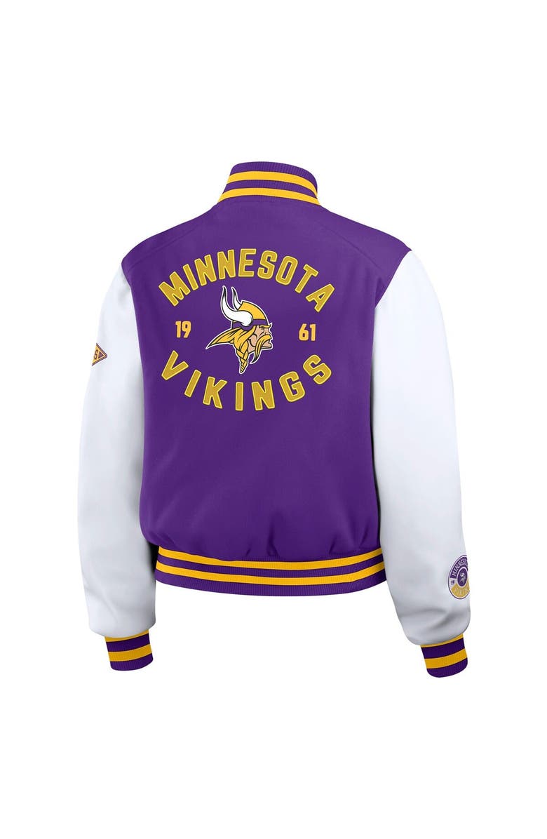 WEAR by Erin Andrews Women's WEAR by Erin Andrews  Purple/White Minnesota Vikings Varsity Full-Zip Jacket, Alternate, color, 