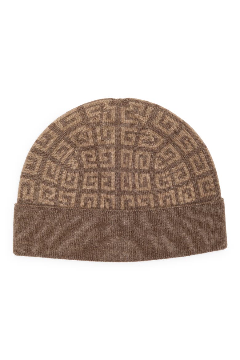 Double Face Knit Beanie, Main, color, DARK BEIGE