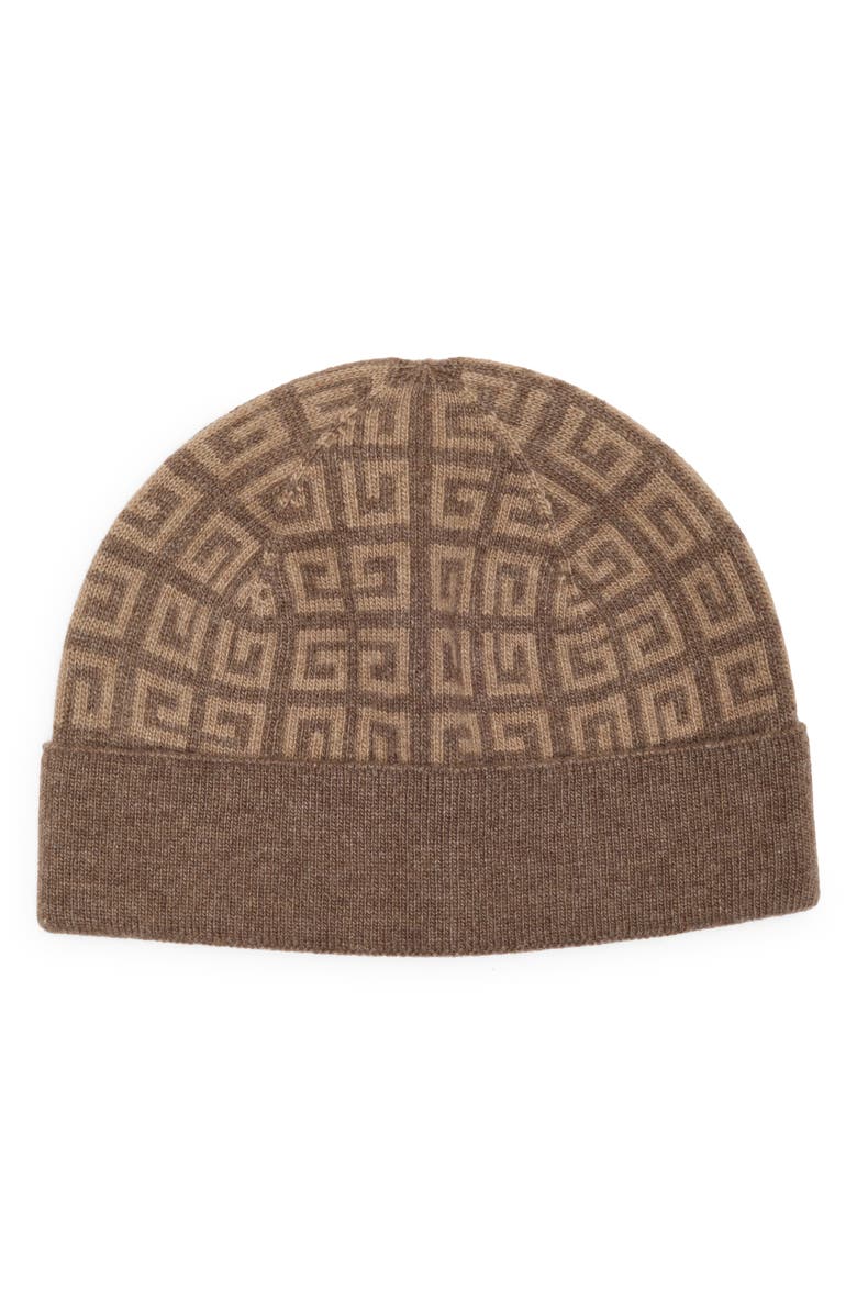 Givenchy Double Face Knit Beanie, Main, color, Brown/ Dark Beige